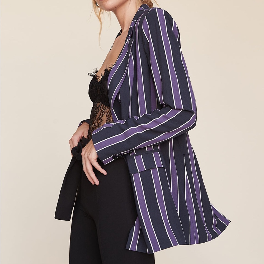 Nwot LPA Long Boxy Blazer Sartorial Stripe